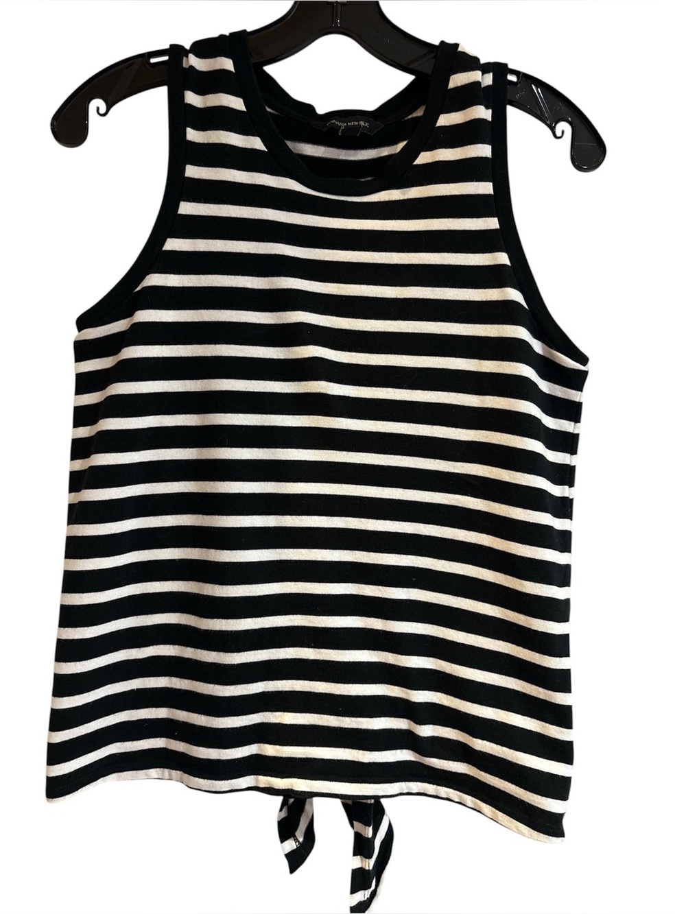 Banana Republic Black & White Striped  Tank Top with tie hem detail in the back
